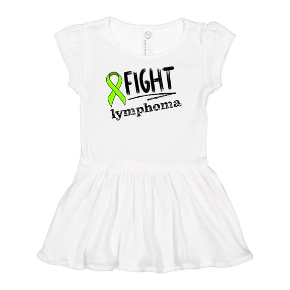 Inktastic Fight Lymphoma Lime Ribbon Girls Baby Dress
