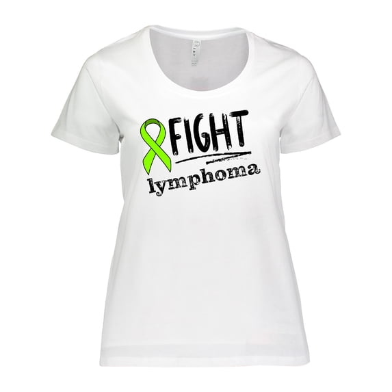 Inktastic Fight Lymphoma Lime Ribbon Women's Plus Size T-Shirt