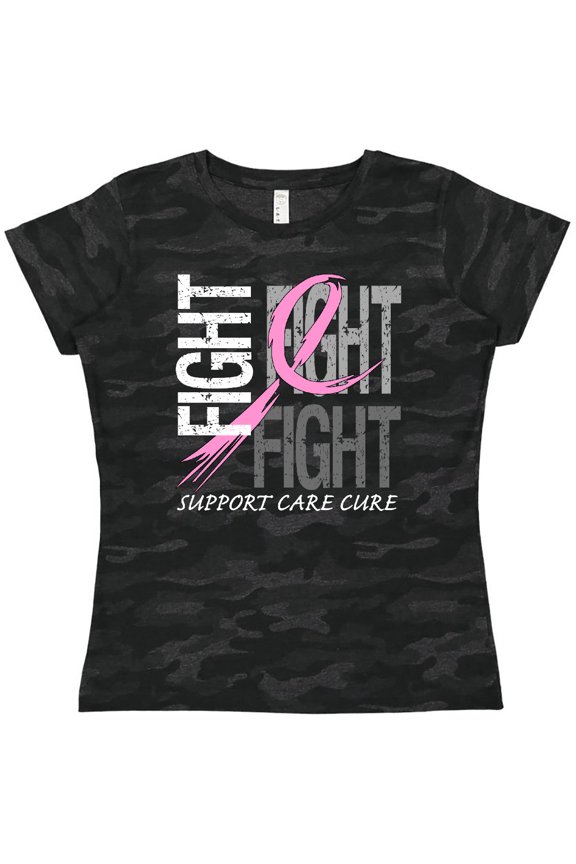 Fight- Support, Care, Cure- Breast Cancer Awareness Women's T-Shirt