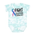 thumbnail image 1 of Inktastic Fight Thyroid Cancer Pink, Blue, Teal Ribbon Boys or Girls Baby Bodysuit, 1 of 5