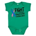 thumbnail image 1 of Inktastic Fight Thyroid Cancer Pink, Blue, Teal Ribbon Boys or Girls Baby Bodysuit, 1 of 5