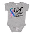 thumbnail image 1 of Inktastic Fight Thyroid Cancer Pink, Blue, Teal Ribbon Boys or Girls Baby Bodysuit, 1 of 5