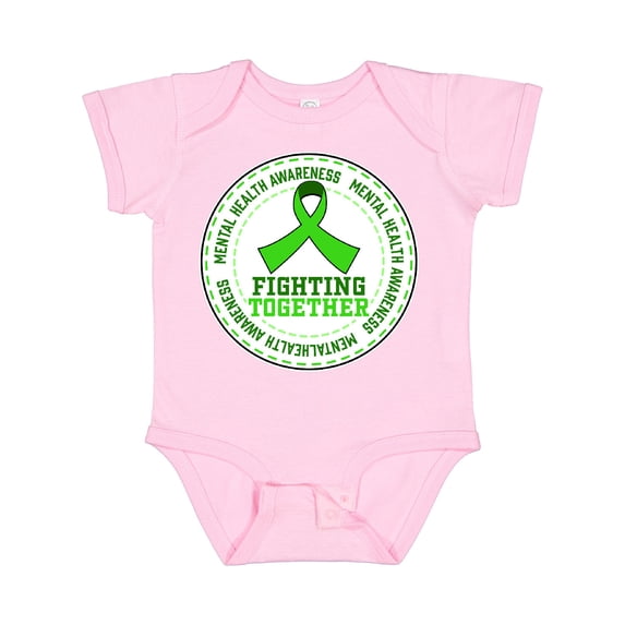 Inktastic Fighting Together- Mental Health Awareness Boys or Girls Baby Bodysuit