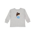 thumbnail image 1 of Inktastic Figure Skating, Ice Skating Girl, Brown Hair Girls Long Sleeve Toddler T-Shirt, 1 of 5