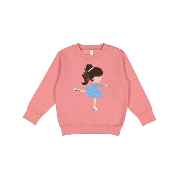Inktastic Figure Skating, Ice Skating Girl, Brown Hair Toddler Sweatshirt