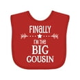 thumbnail image 1 of Inktastic Finally I'm the Big Cousin Boys or Girls Baby Bib, 1 of 4