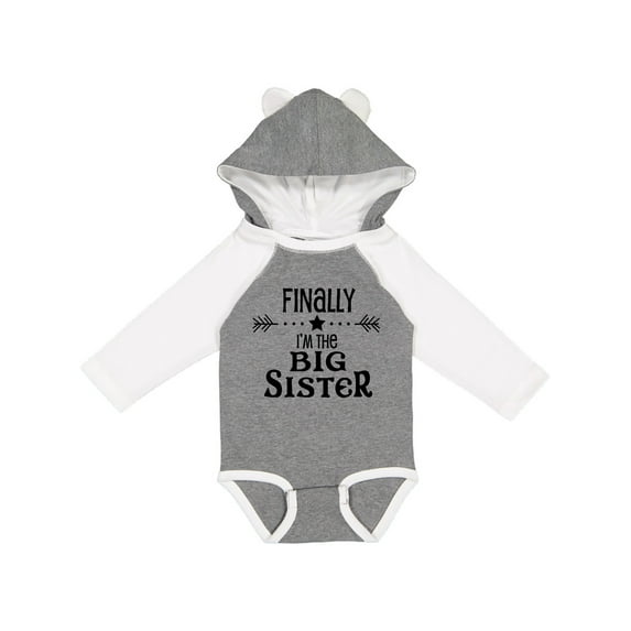 Inktastic Finally I'm the Big Sister Girls Long Sleeve Baby Bodysuit