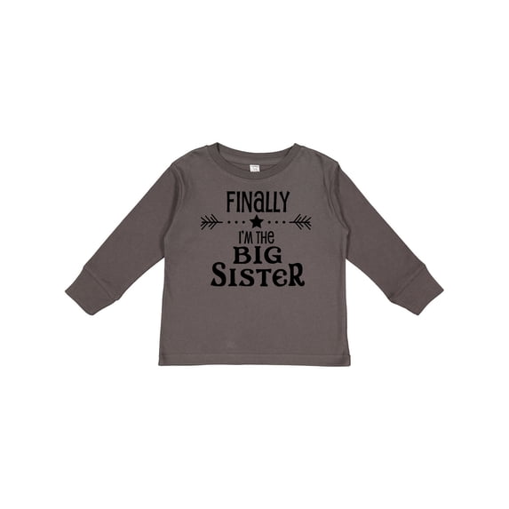 Inktastic Finally I'm the Big Sister Girls Long Sleeve Toddler T-Shirt