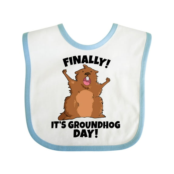 Inktastic Finally It's Groundhog Day Boys or Girls Baby Bib