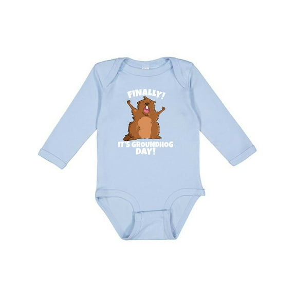 Inktastic Finally It's Groundhog Day Boys or Girls Long Sleeve Baby Bodysuit