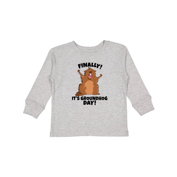 Inktastic Finally It's Groundhog Day Boys or Girls Long Sleeve Toddler T-Shirt