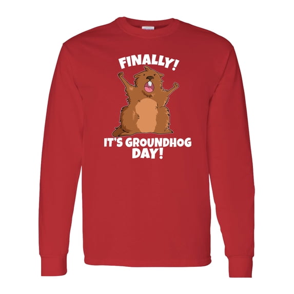Inktastic Finally It's Groundhog Day Long Sleeve T-Shirt