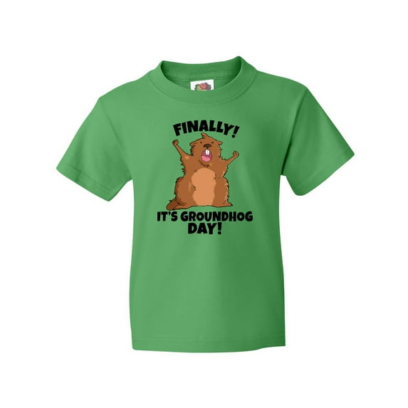 Inktastic Finally It's Groundhog Day Youth T-Shirt