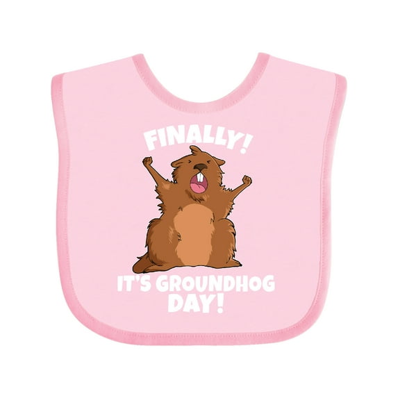 Inktastic Finally it's Groundhog Day Boys or Girls Baby Bib