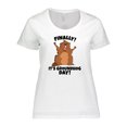 thumbnail image 1 of Inktastic Finally it's Groundhog Day Women's Plus Size T-Shirt, 1 of 5