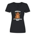 thumbnail image 1 of Inktastic Finally it's Groundhog Day Women's V-Neck T-Shirt, 1 of 5