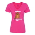 thumbnail image 1 of Inktastic Finally it's Groundhog Day Women's V-Neck T-Shirt, 1 of 5