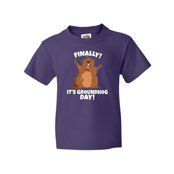 Inktastic Finally it's Groundhog Day Youth T-Shirt