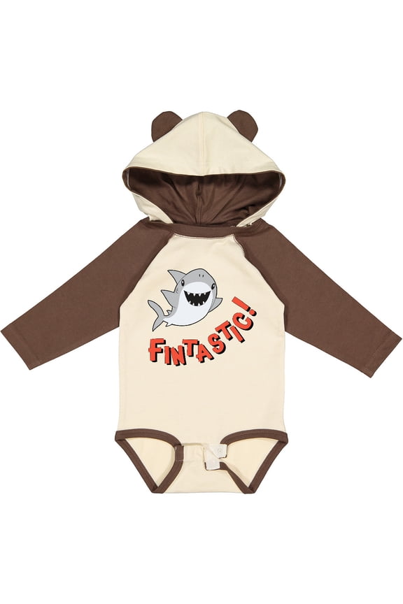 Fintastic cute shark Boys or Girls Long Sleeve Baby Bodysuit