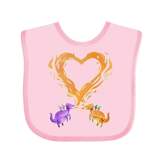 Inktastic Fire Heart Dragons Boys or Girls Baby Bib