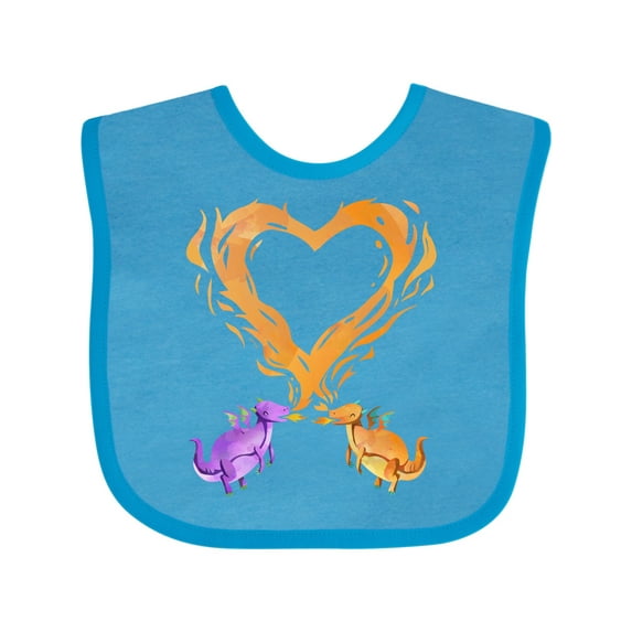 Inktastic Fire Heart Dragons Boys or Girls Baby Bib