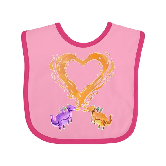 Inktastic Fire Heart Dragons Boys or Girls Baby Bib