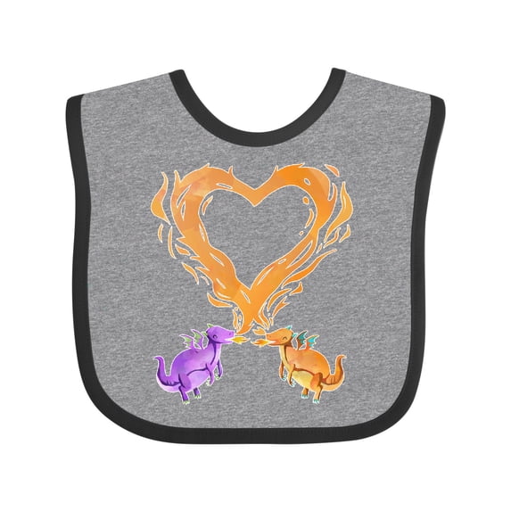 Inktastic Fire Heart Dragons Boys or Girls Baby Bib