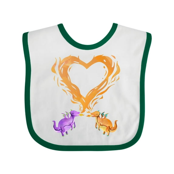Inktastic Fire Heart Dragons Boys or Girls Baby Bib