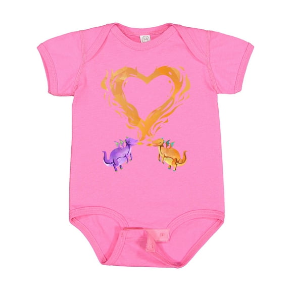 Inktastic Fire Heart Dragons Boys or Girls Baby Bodysuit