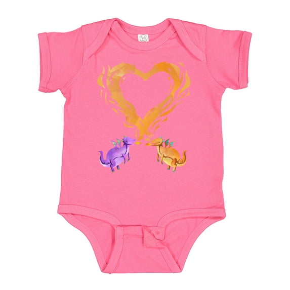 Inktastic Fire Heart Dragons Boys or Girls Baby Bodysuit