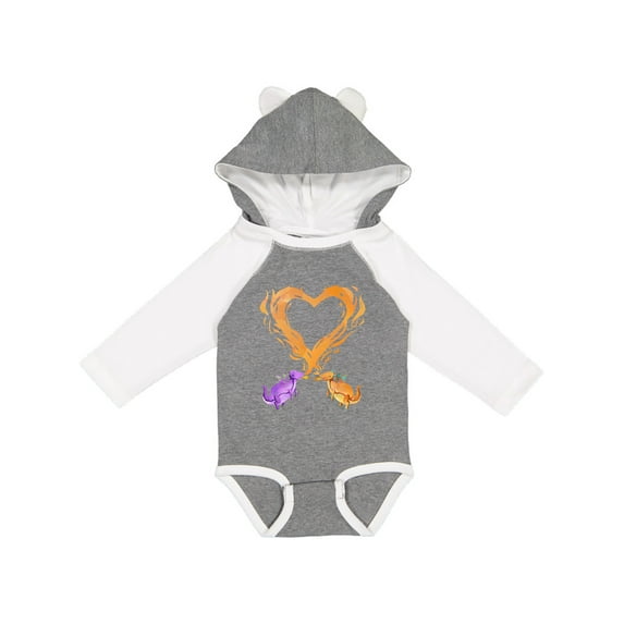 Inktastic Fire Heart Dragons Boys or Girls Long Sleeve Baby Bodysuit