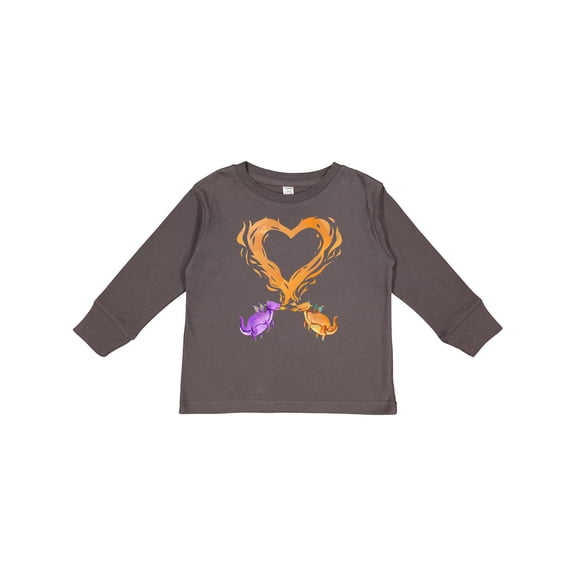 Inktastic Fire Heart Dragons Boys or Girls Long Sleeve Toddler T-Shirt