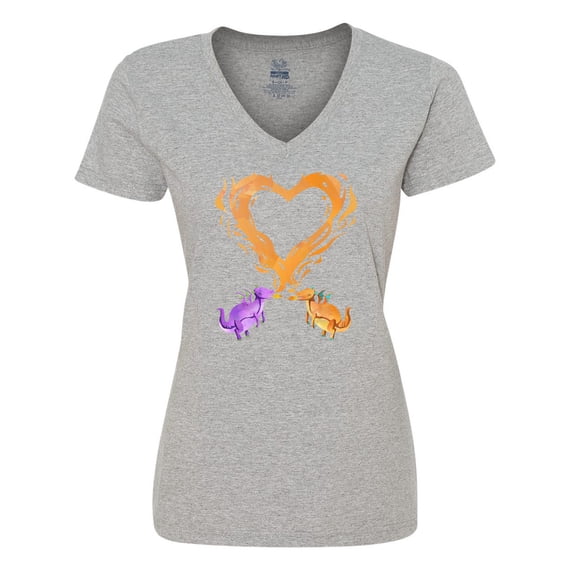 Inktastic Fire Heart Dragons Women's V-Neck T-Shirt