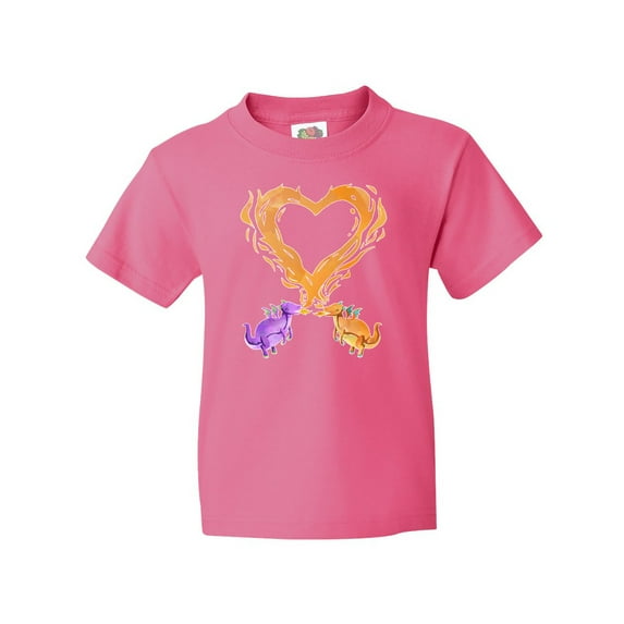 Inktastic Fire Heart Dragons Youth T-Shirt