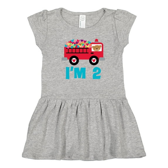 Inktastic Fire Truck 2nd Birthday Girls Toddler Dress