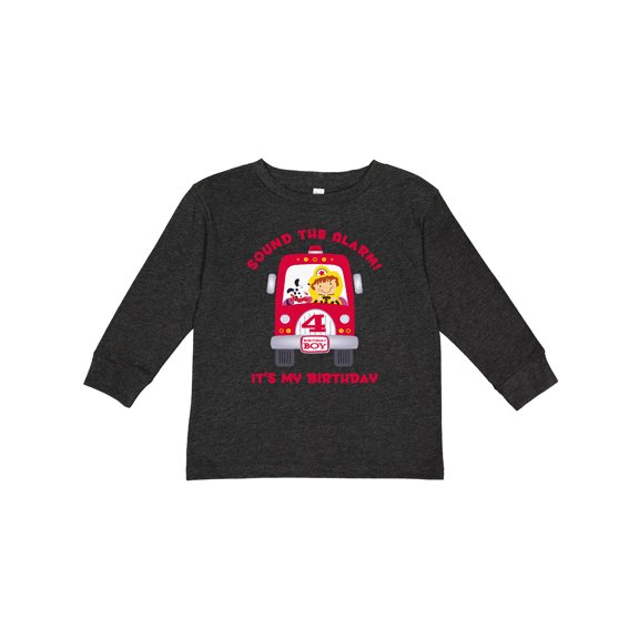 Inktastic Fire Truck 4th Birthday Boy Boys Long Sleeve Toddler T-Shirt
