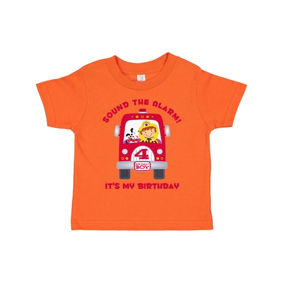 Inktastic Fire Truck 4th Birthday Boy Boys Toddler T-Shirt