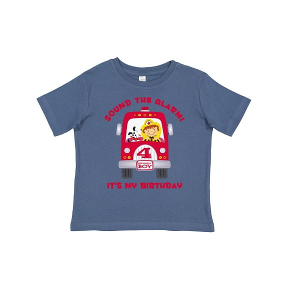Inktastic Fire Truck 4th Birthday Boy Boys Toddler T-Shirt