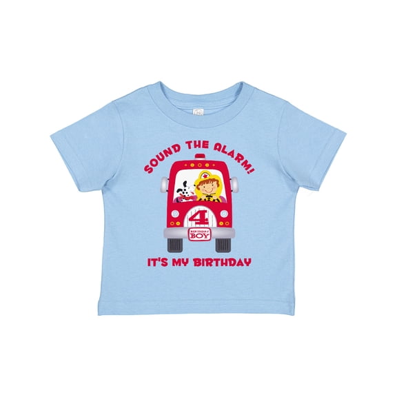 Inktastic Fire Truck 4th Birthday Boy Boys Toddler T-Shirt