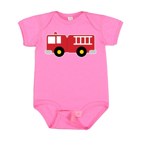 Inktastic Fire Truck Childs Fireman Boys or Girls Baby Bodysuit
