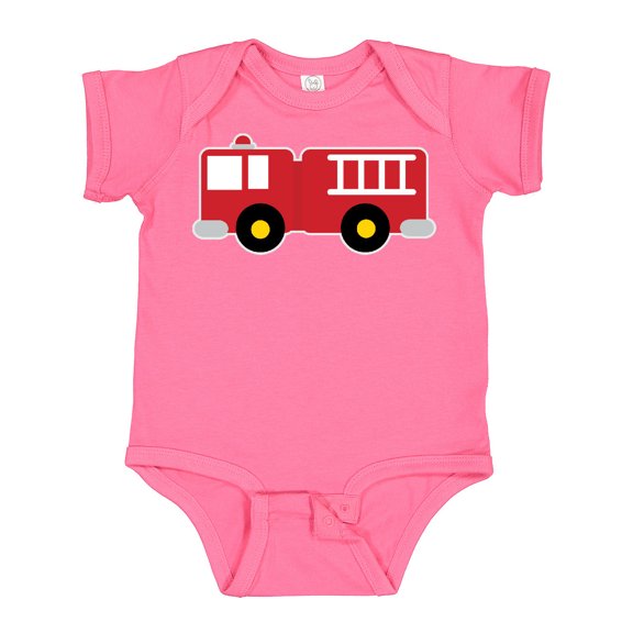 Inktastic Fire Truck Childs Fireman Boys or Girls Baby Bodysuit