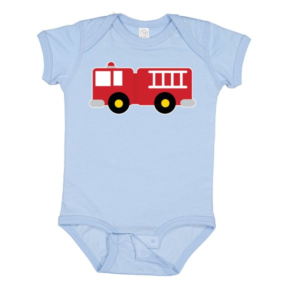 Inktastic Fire Truck Childs Fireman Boys or Girls Baby Bodysuit