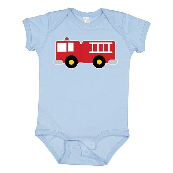 Inktastic Fire Truck Childs Fireman Boys or Girls Baby Bodysuit