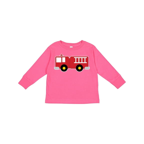 Inktastic Fire Truck Childs Fireman Boys or Girls Long Sleeve Toddler T-Shirt