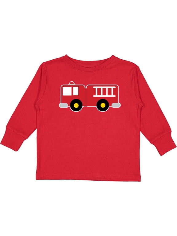 Fire Truck Childs Fireman Boys or Girls Long Sleeve Toddler T-Shirt