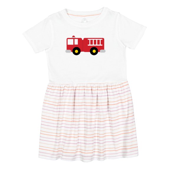 Inktastic Fire Truck Childs Fireman Girls Toddler Dress