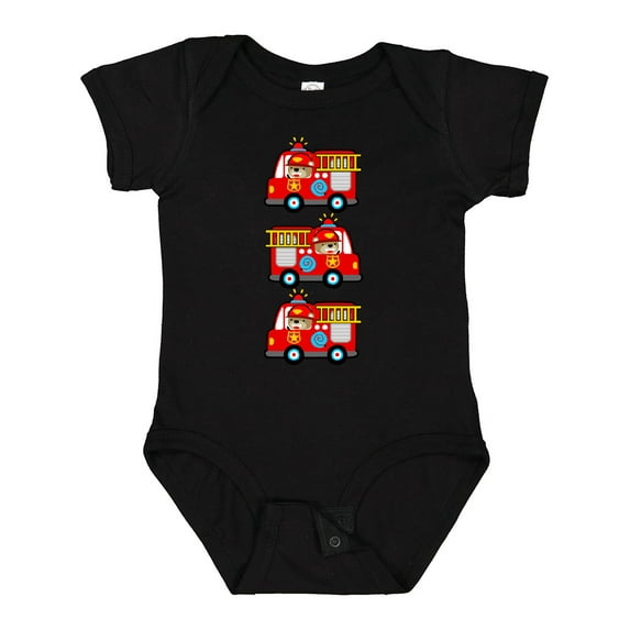 Inktastic Fire Truck Firefighter Bear Boys or Girls Baby Bodysuit