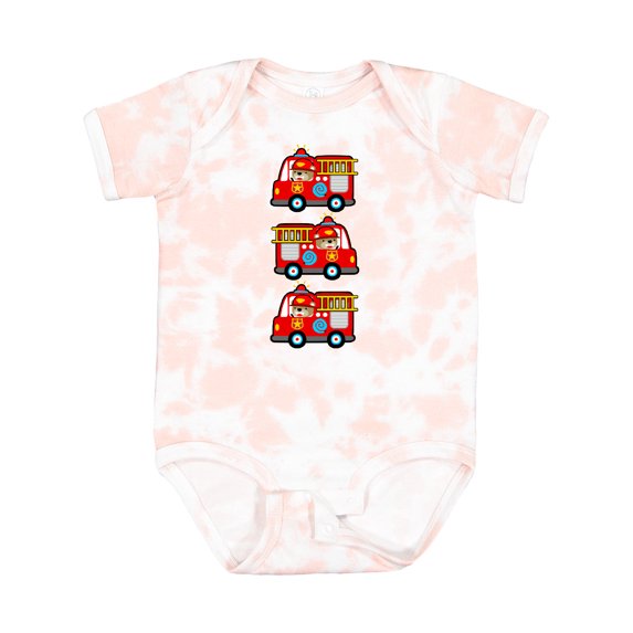 Inktastic Fire Truck Firefighter Bear Boys or Girls Baby Bodysuit