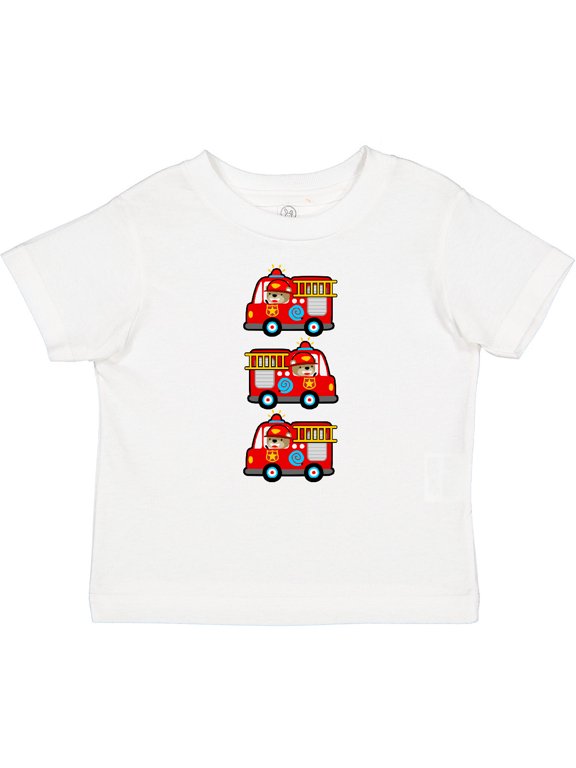 Fire Truck Firefighter Bear Boys or Girls Baby T-Shirt