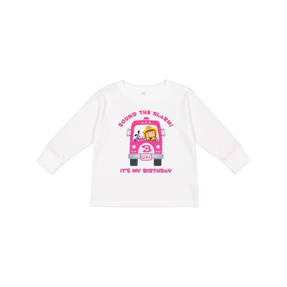 Inktastic Fire Truck Girl 3rd Birthday Girls Long Sleeve Toddler T-Shirt